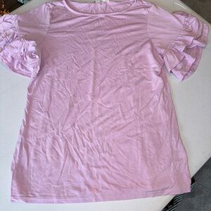 Women's Pink Ruffle Sleeve Top
